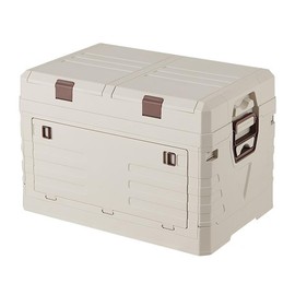 Aimondow Collapsible Camping Storage Bin with 2 Storage Compartments, 42 Liters Outdoor Folding Storage Box with Lid, Side Opening Storage Organizer for Car Trunk, Picnic, Indoor, Fishing, Office