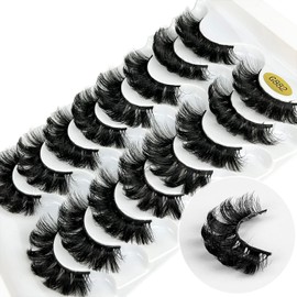 KOKAY Falseche Eyelashes, 8 Pairs, Artificial Eyelashes, Russian Strip Eyelashes, False Lashes, Fake Eyelashes, DD Curl, Reusable, Handmade, Soft (K002, 15 mm)