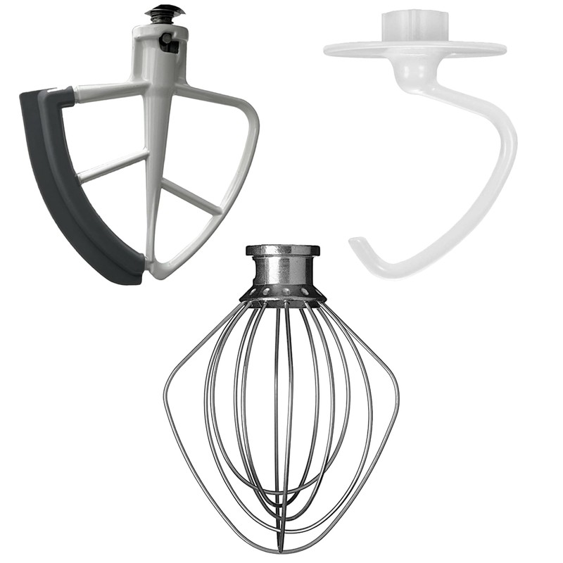 Replacement Glass Mixer Bowl with Lid and Attachments Set, 4.5-5