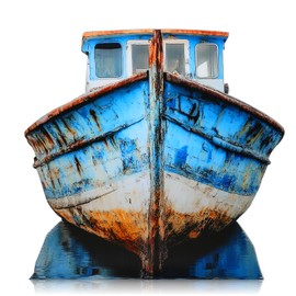 Beeveer 4ft 3D Old Pirate Fishing Boat Cardboard Cutout Stand-up Beach Nautical-Inspired Events Camping-Themed Boat Stand up Photo Props for VBS Vacation Bible School Halloween Party Supplies