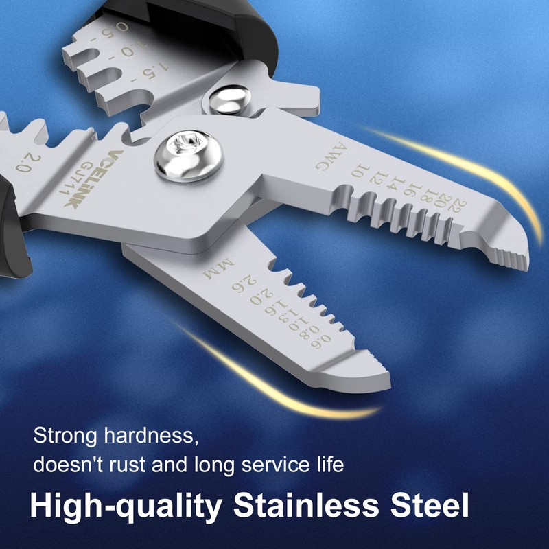 VCELINK 3 in 1 Wire Stripper Cutter Electricial, 6 inch