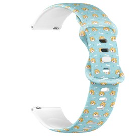 Compatible with Garmin Forerunner 255S/255S Music, 265S, Rey, Venu 2S, Venu 3S, Vivoactive 4S, Vivomove 3S, 18mm Replacement Sport Watch Band ( Cute Cartoon Dog Animal Kids ) Silicone Soft Strap Bracelet