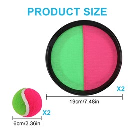 Noaxylic Ball Game, Ball Game Catch Ball Set with 2 Catching Discs 2 Balls, Beach Toy, Throwing and Catching Game, Suitable for Children from 5 Years, Toss and Catch Ball Game for Indoor and Outdoor