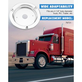 VelvetunVillay Round Marker Light Bezel Covers for Watermelon Light Bunk Adapter Kit fits Any 4" Hole, Comes with s.s. mounting Hardware 4Pcs