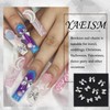 YAEISM 50PCS Bow Nail Charms 3D Silver Nail Charms 2