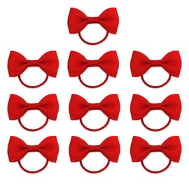 10PCS Red Hair Bows For Girls School,School Hair Accessories Red Clips,Elastics Bands Bobbles Headbands,Ribbons for Women Accessories,Barrette Girl,Mini Burgundy Velve Bows
