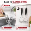 2 Pack Potato Mashers, Stainless Steel Food Masher Food Grade