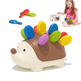 Juguete Sensorial de Erizo, Juguetes Montessori Preescolar, Juguete de Aprendizaje Educativo para Clasificación de Colores y Contar, Juguetes de Educación Temprana, Regalo de 3+ Años para Niña y Niños