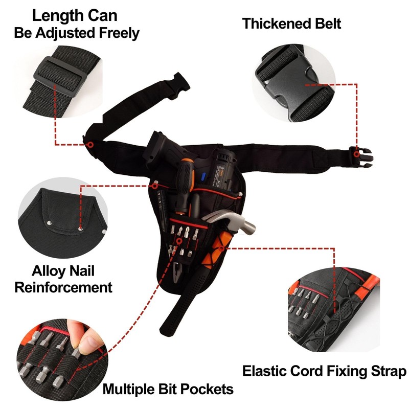Tool Belt,9-Pockets Tool Belts for Men,Waterproof Oxford Cloth,Detachable & Adjustable