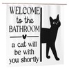 Jakayla Funny Shower Curtain Set – Cute Black Cat Bathroom