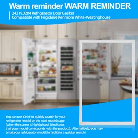 Upgrade 242193204 Refrigerator Door Gasket for Frigidaire Kenmore and White-Westinghouse, 242193204 Refrigerator Door Seal replacement model 2689595 AP5669863 PS7321341 EAP7321341