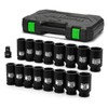 TecoTek 3/4" Drive Deep 6-Point Impact Socket Set, 17-Piece Jumbo