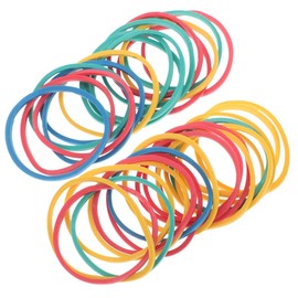 OKUMEYR 60pcs Colorful Rubber Bands Elastic Rubber Bands 1.18 x 1.18 x 0.04 inches Geo Board Rubber Bands Office Supplies School Home
