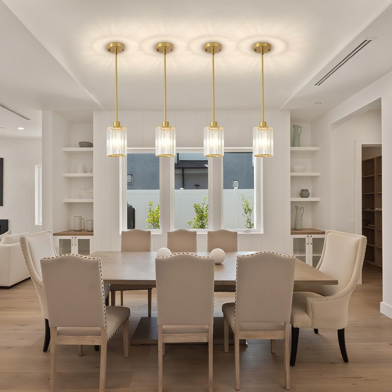 GZJunYo 2 Pack Gold Pendant Lights for Kitchen Island, Modern