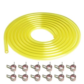 Eunice 10FT Fuel Line Hose Tube - 1/4"ID Long Fuel Line with 12Pcs Hose Clamps for Small Engines Lawn Mower String Trimmer Chainsaw Blower Common Weedeater and Other Power Tools