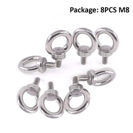 Lependor M8 Metric Machinery Lifting Eye Bolt, 304 Stainless Steel Thread Lifting Ring Eyebolt - 8 Pcs M8 (5/16")