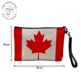 Canvas Bag - Flag Map Country Sport Pride Nation Country Football Games Sports - Canvas Cosmetic Bag - Toiletry Bag - Purse, Canada, Cosmetic bag