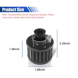 ZIMISI 0.47"/12mm Car Cold Air Intake Filter, Round Tapered Car Valve Cover Breather Filter, High Flow Automotive Filters, Fit for Most Cars, Motorcycles (Black)