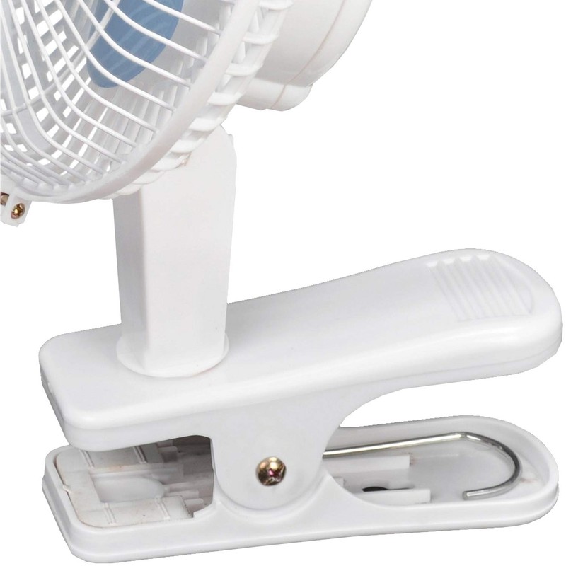 Brentwood Kool Zone Clip On Desk Fan, 2-Speed 6-inch, White