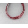 Dark Red thin skinny triple 3-strand faux leather headband hair