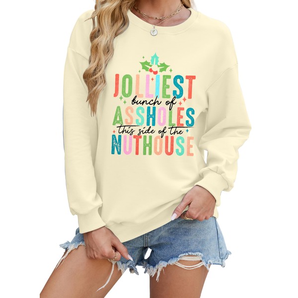 MYHALF Womens Griswold's Trees Sweatshirt Jolliest Christmas Vacation Sweaters Crewneck