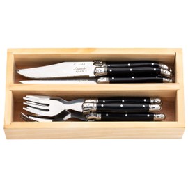 Laguiole Style de Vie Premium Line 12-Piece Mini Cutlery Set, Black