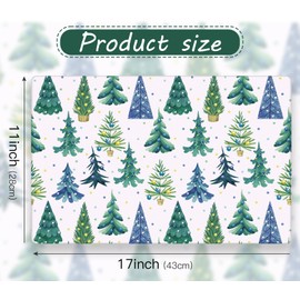 WRAPAHOLIC 50 Sheets Christmas Paper Placemats Set - 11 x 17 Inch Disposable Placemats Watercolor Christmas Tree Table Mats for Dining Table Setting Holiday Party Supplies