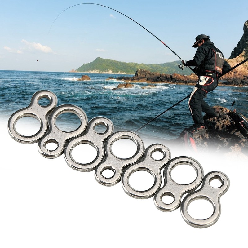 60pcs Stainless Steel Solid Fishing Figure 8 Jigging Rings Lure