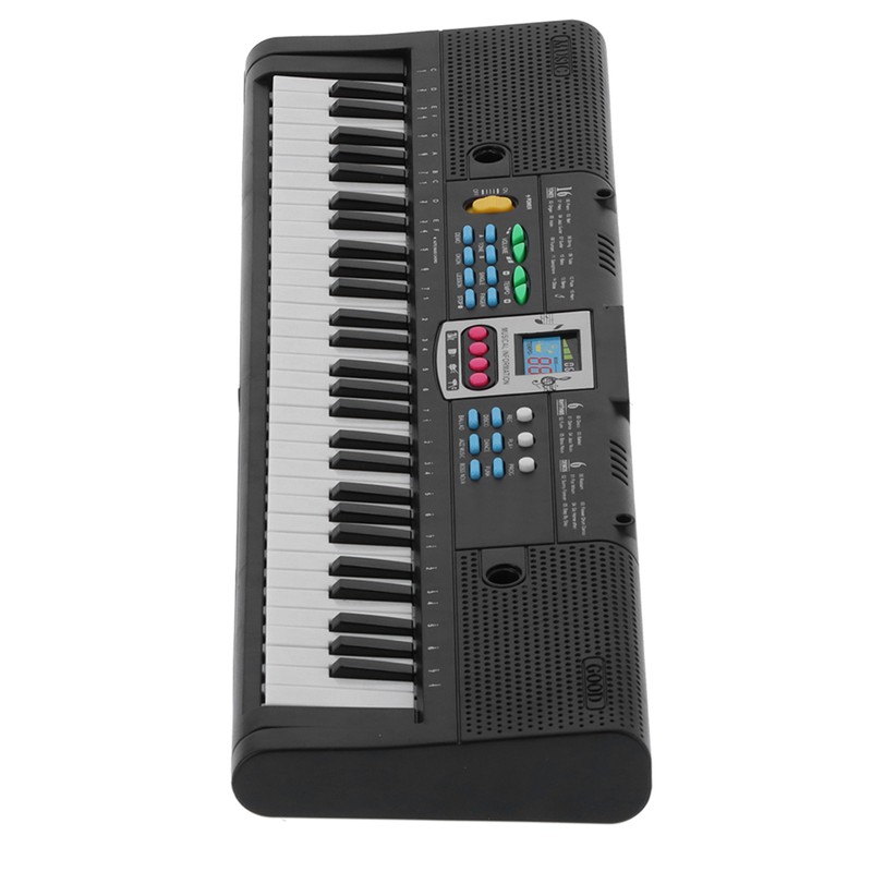 61Key Mini Electric Piano Black MultiFunctional Studio Toy with Microphone