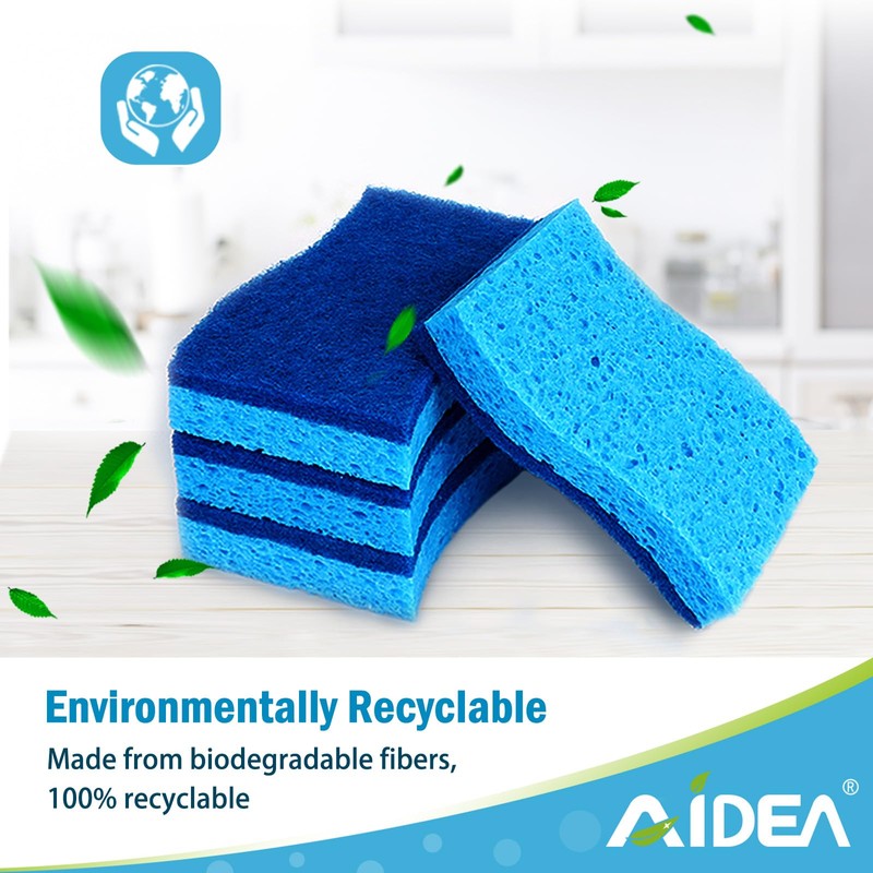 AIDEA Sponges Kitchen, Non Scratch Scrub Sponge, 6Count, Sponges for