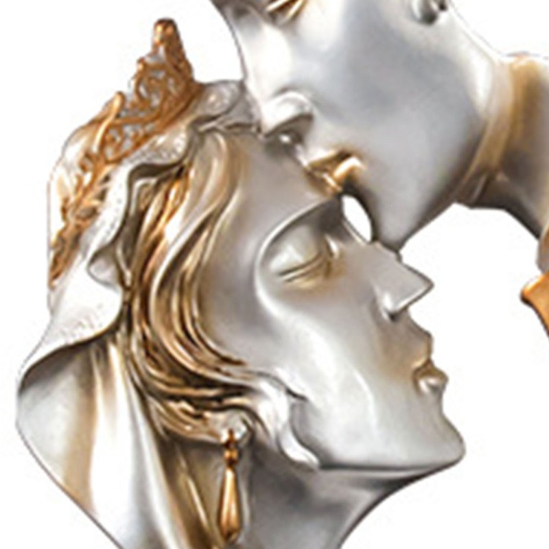 Couples Kiss Sculpture Exquisite Decorative Resin Kissing Lover Figurine Home