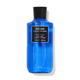 Bath and Body mens 3 in 1 hair face and body wash with vitamin Shower gel (10 fl oz / 295 ml, Ocean)