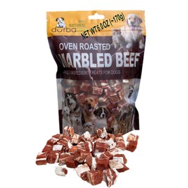 DurbaLife Oven Roasted Single Ingredient Treats for Dogs & Cats | Easy Chew (6.0 oz, Marbled Beef, Large)