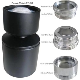 Black kitchen bathroom faucet nozzle aerator,faucet extender, 360 degree swivel dual flow sprayer for sink tap head, rotatable 2 function water splash filter (black 20° +3 adapters)