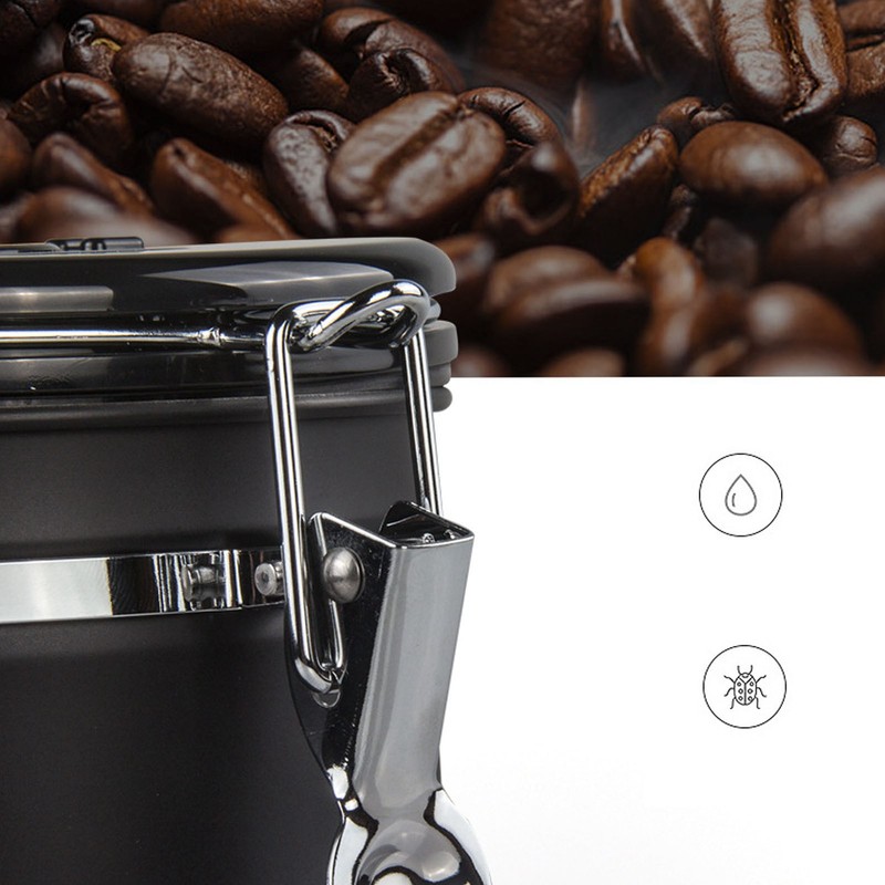 Coffee Bean Storage Container 304 Stainless Steel Exhaust Valve Coffee
