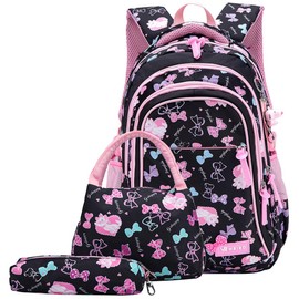 Student Backpacks Children, Primary School Bag, Multi-Layered Cartoon Print, 14 Inch Outdoor Waterproof Shoulder Bags, black, Playful, youthful, functional, outdoor
