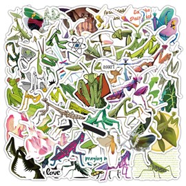 54Pcs Mantis Stickers Vinyl Waterproof Cute Cartoon Insect Stickers for Laptop Water Bottle Car Skateboard Snowboard Luggage Motorcycle Computer,Gifts for Kids Teens Girl Boys