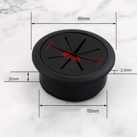 Flexible Cable Grommets 2 Pieces 60 mm Cable Grommets Cable Grommets Cable Grommets Plastic for Desks Office Worktops Black