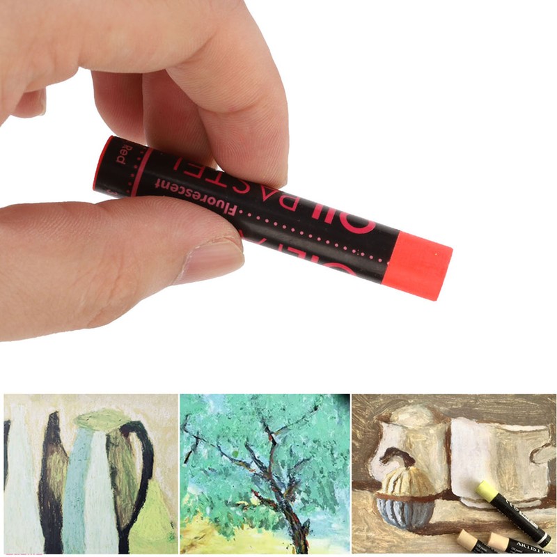 24 Pcs Oil Pastel Fluorescent Metallic Mixing Coloured Was Chalk