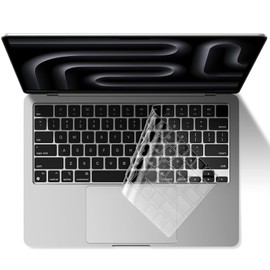 EooCoo Premium Keyboard Cover Skin Ultra Thin Protector Compatible with 2025-2021 MacBook Air 15" 13.6" M4 M3 M2 Chip, MacBook Pro 14" 16" M4 M3 M2 M1 Pro Max Chip, Clear
