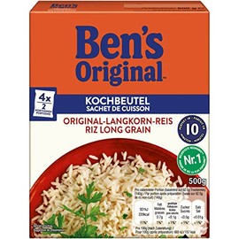 Bens Original Long Grain Rice 10 Minutes Practical Cooking Bag 500g