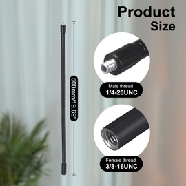 Awclub 20-Inch Flexible Gooseneck Tubing, 3/8" Female to 1/4" Male Thread Universal Arm Gooseneck Extension Holder for Microphone, Tripod Phone, Camera, LED Video Lights 2 Pack