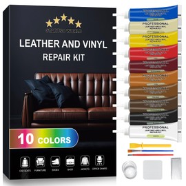 STARTSO WORLD Leather Repair Kit for Furniture, Leather & Vinyl Repair kit for Car Interior, Couches, Car Seat, Jacket, Sofa, Boat or and Purse, Restores Faux, Artificial, Genuine Pleathe