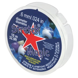 Stretch Magic Bead & Jewelry Cord - Strong & Stretchy, Easy to Knot - Clear Color - 0.6mm Diameter - 10-Meter (32.8 ft) Spool - Elastic String for Making Beaded Jewelry