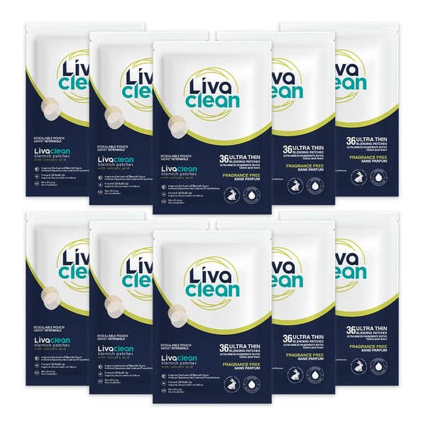 360 CT (10 PK of 36) LivaClean Spot Patches Salicylic Acid - Hydrocolloid Patch, Breakouts Patches, Hydrocolloid Patches, Spot Stickers, Spot Patch, Face Hydrocolloid Patches, Overnight Face Patches