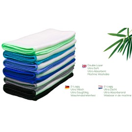 100% Bamboo Towels without microfibre (Pack of 6: 30 x 30 cm/11.8 x 11.8 inches): Use Bamboo Cloths as Cleaning Cloths, High Gloss Cloths, Glass Towels, Tea Towels, Window Cloths, Silver Cleaning Cloths or Glass Cloths