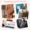Moguri Sparkling 3D Cherry Keyring, Red Bag Charm with Crystals,