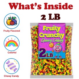 Original Classic Hard Candy, 2 Lb Bulk Pack, Sweet and Tart Assorted Fruity Flavors, Tangy Crunchy Shell, Chewy Center, Classic Candy for Movie Snack and Sharing Treat