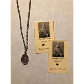 Catholic Saint Bernadette Lourdes St medal Holy Card mystic nun relic reliquary