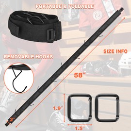 Cosmos Portable Hockey Gear Hanger Strap Ice Hockey Equipment Drying Rack Organizer - Horizontal Camping Lanyard Gear Hanger for Ice Hockey Football Lacrosse Baseball Camping Fishing in Home Outdoor